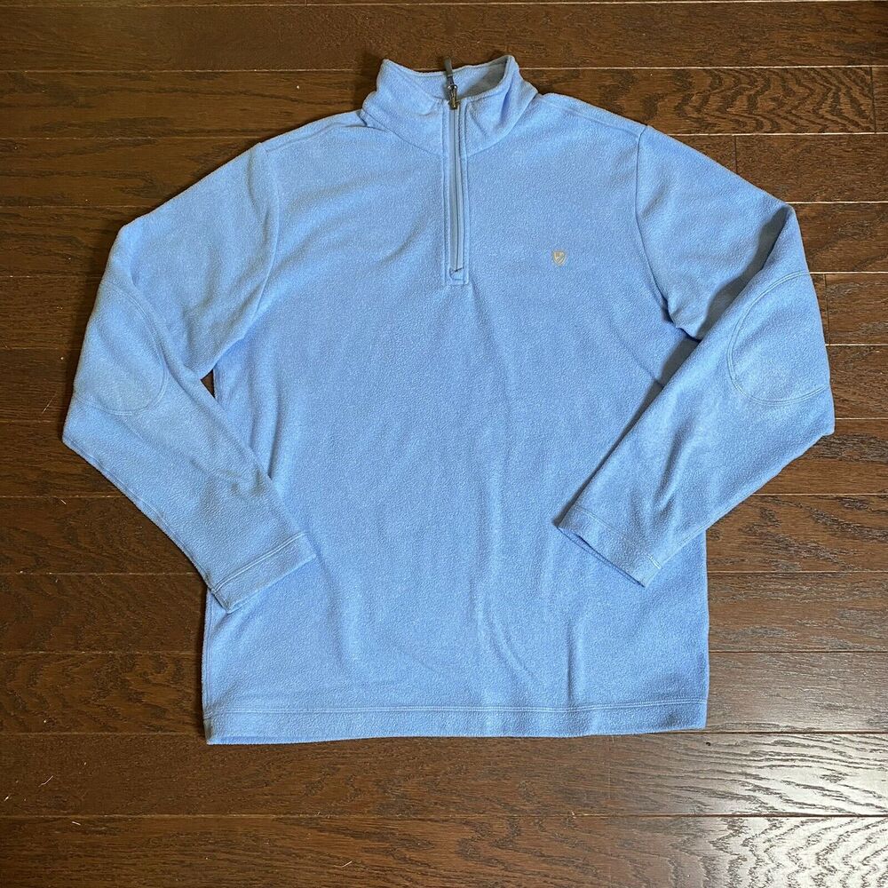 DANIEL CREMIEUX LIGHT BLUE POLARTEC FLEECE 1/4 ZIP, Sz Med - Picture 6 of 9